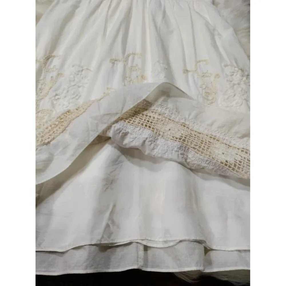 Adrianna Papell White V-Neck Boho Festival Weddinguest Sleeveless Lace Dress 10 - Picture 10 of 10